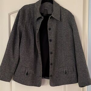 Liz Claiborne Black and White Herringbone Jacket Women’s Petite 20